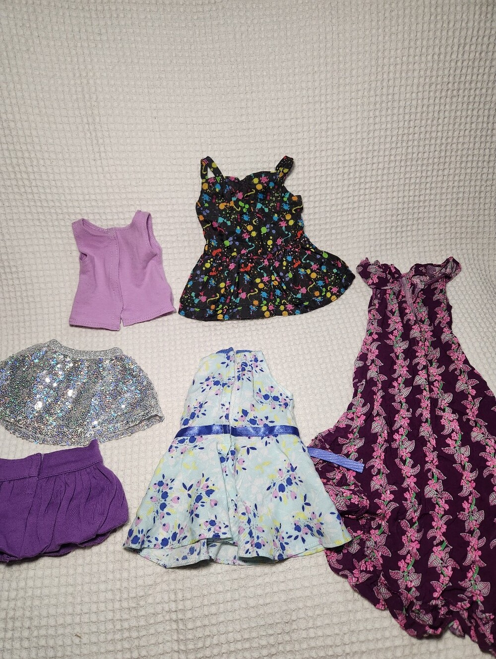 American Girl Floral High-Low Maxi Dress & Mix-and-Match Outfit Bundle 6 Piece - Picture 9 of 13